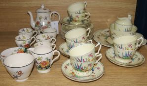 A 1930's Spode tea set and a similar Staffordshire tea set