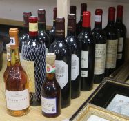 Fifteen assorted bottles of wine including three Blason de L'Evagile, 2001 and two Chateau Grange-