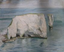 John Wheatley (1892-1955)oil on boardOld Harry Rock, Swanagesigned, labels verso16 x 20in.,