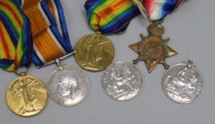 Two pairs of WWI Victory and War medals,