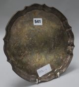 A 1960's silver salver, 25.4cm, 12.5 oz.