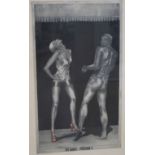 Terry Wilsonlimited edition dry point etchingDance Position 280 x 53cm