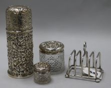 A late Victorian repousse silver lighthouse sugar caster, Horace Woodward & Co Ltd, London, 1895,