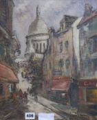 French Schooloil on canvasView of the Sacre Couerindistinctly signed41 x 33cm, unframed