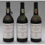 Three bottles of Graham Vintage 1980 port