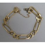 An Italian Uno A Erre 9ct gold curb link bracelet, 21.8 grams.