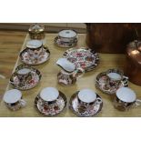 A collection of Crown Derby Imari cups and saucers, etc.