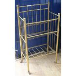 An Edwardian brass newspaper rack, H.79cm