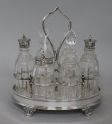 A silver plated cruet