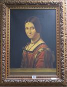 After Leonardo de Vincioil on canvasPortrait of an unknown woman, c.149053 x 37cm