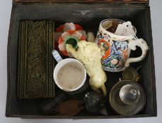 A small quantity of curios including Laura Knight mug with lustre cup etc