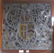 A Victorian stained glass heraldic panel