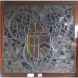 A Victorian stained glass heraldic panel