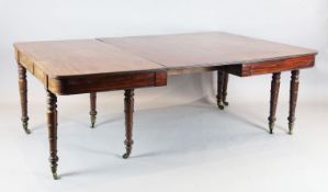 A Regency ebonised strung mahogany sideboard, W.167cm