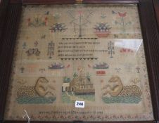 A large sampler dated 1838, by Hannah Matkin