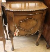 A reproduction walnut commode, W.75cm