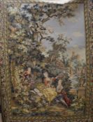 A French jacquard machine woven tapestry, 'The Swing' after Fragonnard 200 and 130cm
