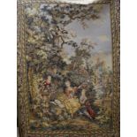 A French jacquard machine woven tapestry, 'The Swing' after Fragonnard 200 and 130cm