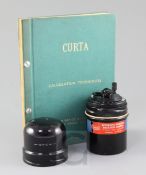 A Contina Ltd Curta Mechanical Calculator, in original case, with instruction manual, calculator