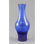 A Chinese Beijing blue glass baluster vase, engraved four character Jiaqing mark to the base and
