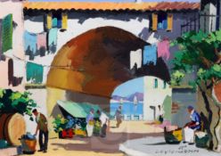 § Cecil Rochfort D'Oyly John (1906-1993)oil on canvasThe Archway Flower Stallsigned10 x 14in.