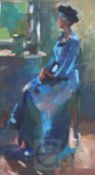 § Sherree Valentine Daines (1956-)oil on cardStudy of a seated womaninitialled in pencil11.5 x 7in.