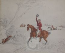 Henry Alken Jnr (1810-1894)set of four pencil and watercolour drawingsHunting scenes9.5 x 11in.