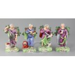 A set of four Staffordshire Pearlware figures of Saints, by Salt, comprising Saint Matthew, Saint