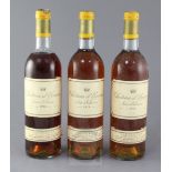 Three bottles of Chateau d'Yquem, 1976.