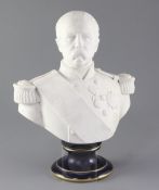 A Sevres biscuit porcelain bust of French president Patrice de Mac-Mahon, Duc de Magenta, c.1875,