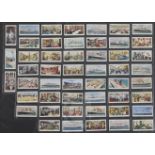 Three folio albums of cigarette cards of the themes of Ships, Aviation, Speed and Transport,