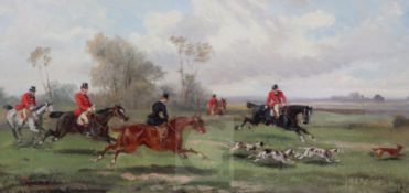 Rudolf Stone (19th century)set of 4 oils on panelHunting scenes: 'The Meet', 'Full Cry', 'Over The