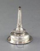 A George IV Scottish silver wine funnel by George McHattie, with engraved inscription, shell