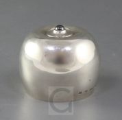A modern silver tumbler?, maker CK, Sheffield, 2003, with nipple shaped haematite base, 65mm, 6.5