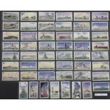 A folio album of cigarette cards on the theme of Naval History, mainly full sets, comprising: