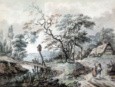 Paul Sandby Munn (1773-1845)ink and watercolourTravellers in a wooded landscape7.5 x 9.5in.,