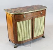 A Regency inlaid partridgewood and satinwood side cabinet