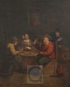 After David Teniersoil on canvasPlaying at cards, woman sitting at the table regalling21.5 x 18in.