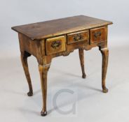 A George I walnut lowboy 2ft 2.5in. x 2ft 6.5in.