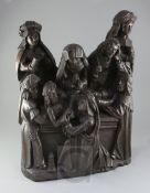 A 17th century Flemish carved oak group, depicting the Entombment, height 22.5in. width 16in.