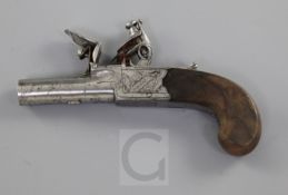 A flintlock boxlock pocket pistol, by Richards, London, c.1820, 6.5in.