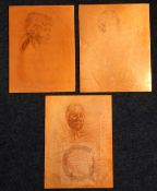 Edgar Holloway (1914-2008)three copper etching plates,Father Thomas Phelan (Informal Attire) 1972,