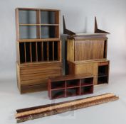 Poul Cadovius (1911-2011). A 1960's Rio rosewood and teak modular wall unit, comprising a unit of