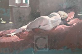 § Sherree Valentine Daines (1956-)oil on boardStudy of a sleeping nudeinitialled20.5 x 31.5in.
