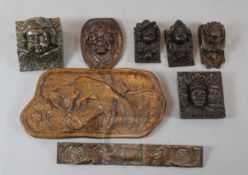 A collection of eight 17th / 18th century carved oak corbels