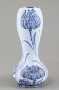 A Moorcroft MacIntyre Florian ware stipple ground double gourd shaped vase, c.1903, decorated with