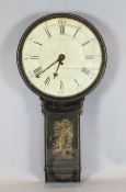 James Coates of Cirencester. A black japanned Act of Parliament clock, with painted dial and