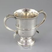 An early George III silver two handled cup, with banded girdle, Benjamin Cartwright, London, 1760,