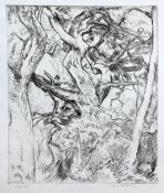 Edgar Holloway (1914-2008)seven drypoint etchings/etchingsMaenads (Woodbarton) June 1984, drypoint