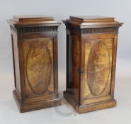 A pair of 19th century Adam design mahogany sideboard pedestals, W.1ft 7in. D.1ft 7.5in. H.3ft 2in.